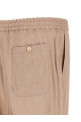 Flamed linen joggers Beige
