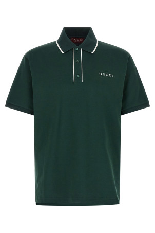 Logo embroidery polo shirt Green