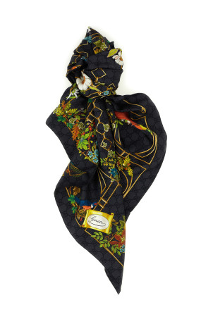 Floral print Carré Black