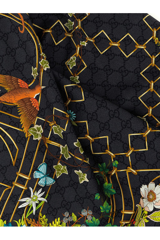 Floral print Carré Black