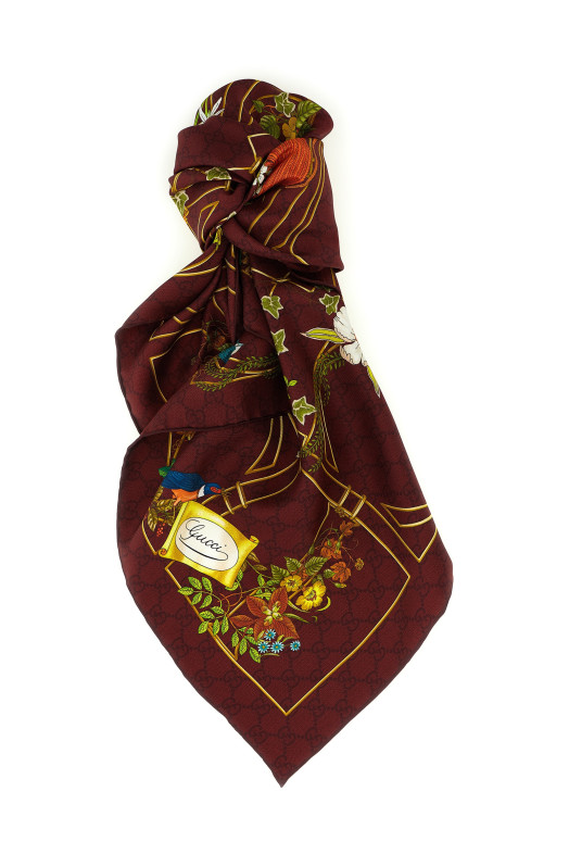 Floral print Carré Bordeaux