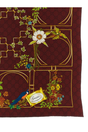 Floral print Carré Bordeaux