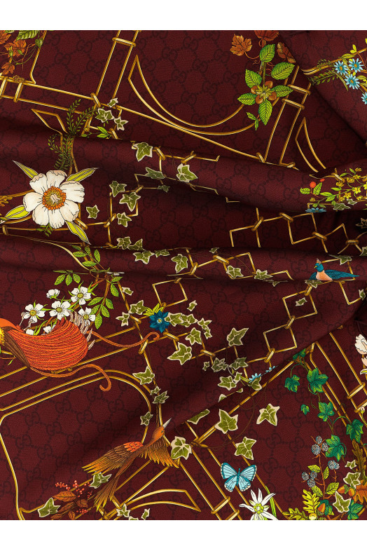 Floral print Carré Bordeaux