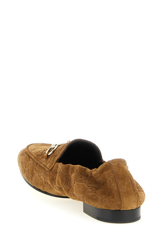 GG замшевые мокасины Коричневые GUCCI 854414AADWE2118