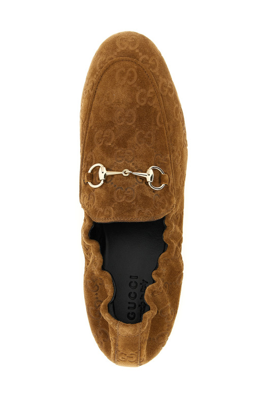 GG замшевые мокасины Коричневые GUCCI 854414AADWE2118