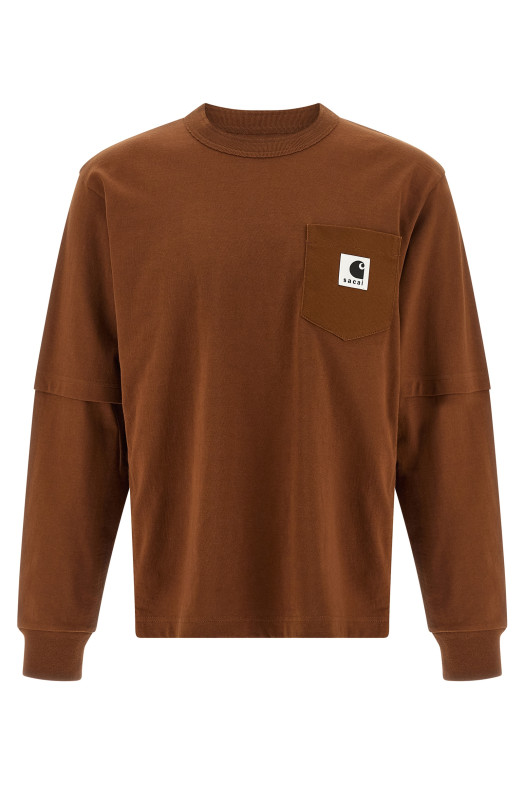 T-shirt capsule Sacai x Carhartt Wip Brown