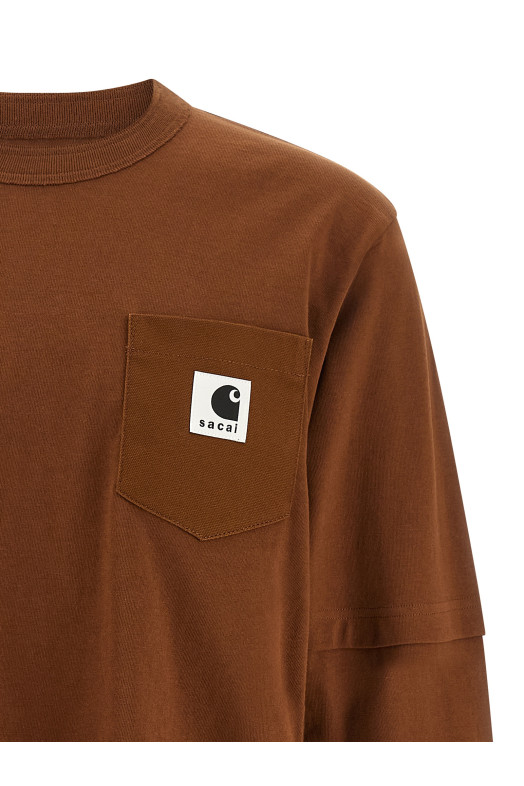 T-shirt capsule Sacai x Carhartt Wip Brown