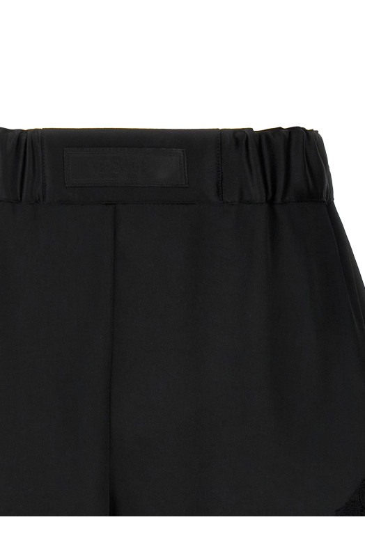 Lace insert shorts Black