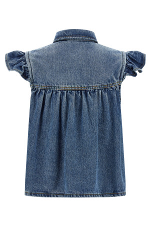 'Denim Ruffle' top Blue