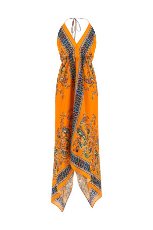 Floral Paisley dress orange