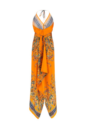 Floral Paisley dress orange