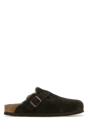 Dark brown suede Boston slippers Brown BIRKENSTOCK (1020529)