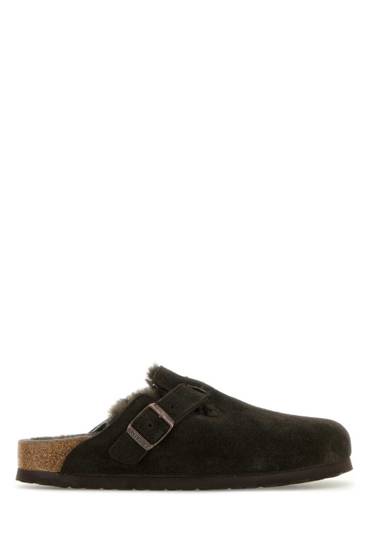 Dark brown suede Boston slippers Brown BIRKENSTOCK (1020529)