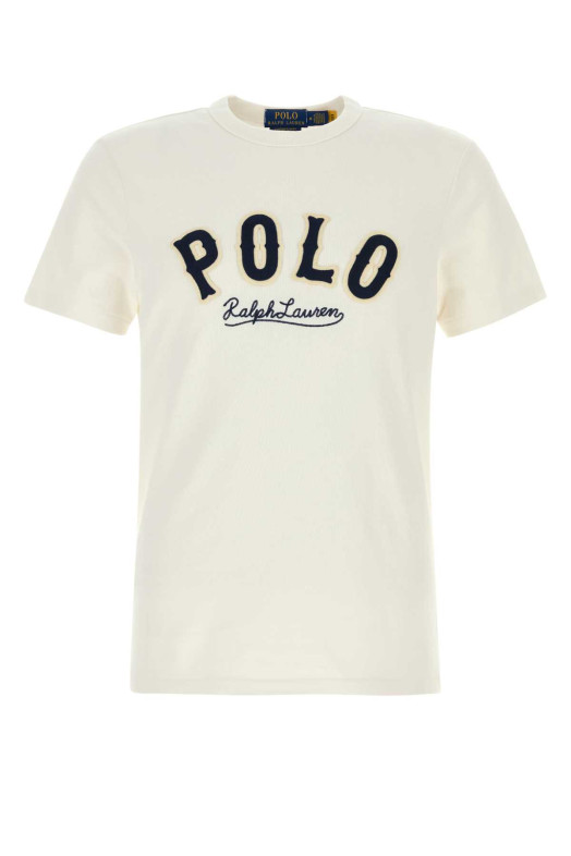 Белая хлопковая футболка POLO RALPH LAUREN (710P07349)