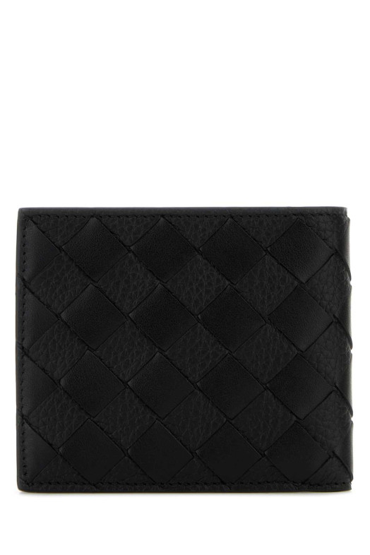 Black leather wallet Black BOTTEGA VENETA (743211V63U1)