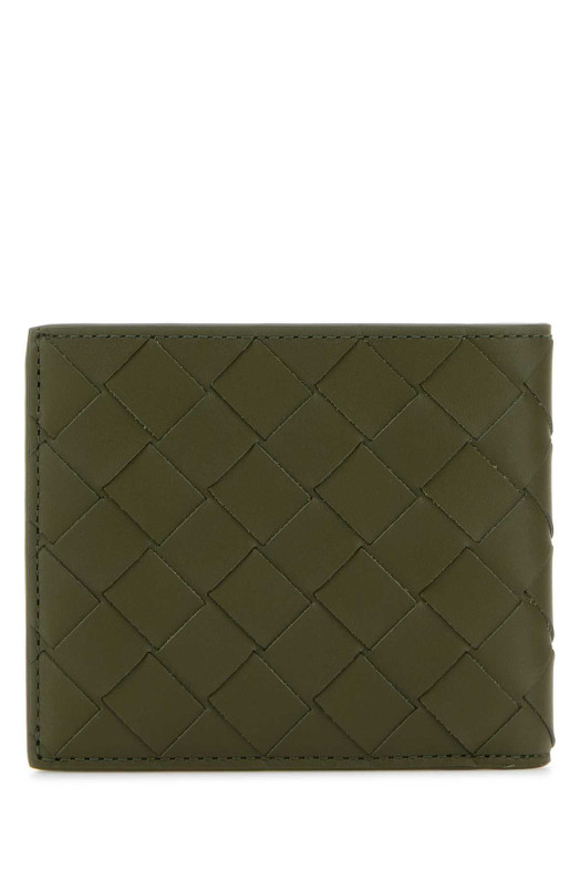 Army green leather wallet BOTTEGA VENETA (743211VCPQ4)
