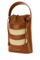 Two-tone leather and raffia mini The Rise bucket bag ALEXANDER MCQUEEN (7959001VPIO)
