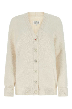 Ivory cotton blend oversize cardigan Multicolor MAISON MARGIELA (SI0GP0002S17664)