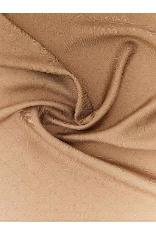 Шелковый платок Бежевый GUCCI 8303203G0095879