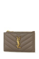 Dove grey leather card holder SAINT LAURENT (607915AAA44)