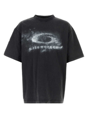 Graphite cotton oversize t-shirt BALENCIAGA (764235TTVN5)