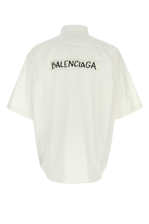 Белая рубашка из поплина оверсайз BALENCIAGA (857810TRM28)