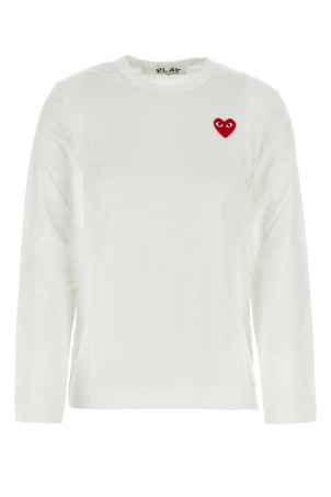 White cotton t-shirt White COMME DES GARCONS PLAY (AXT118051)