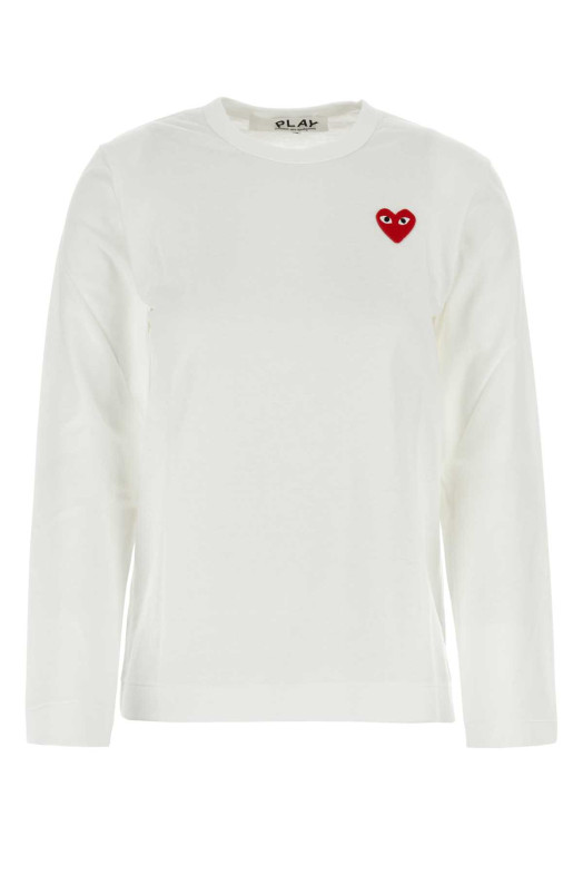 White cotton t-shirt White COMME DES GARCONS PLAY (AXT118051)