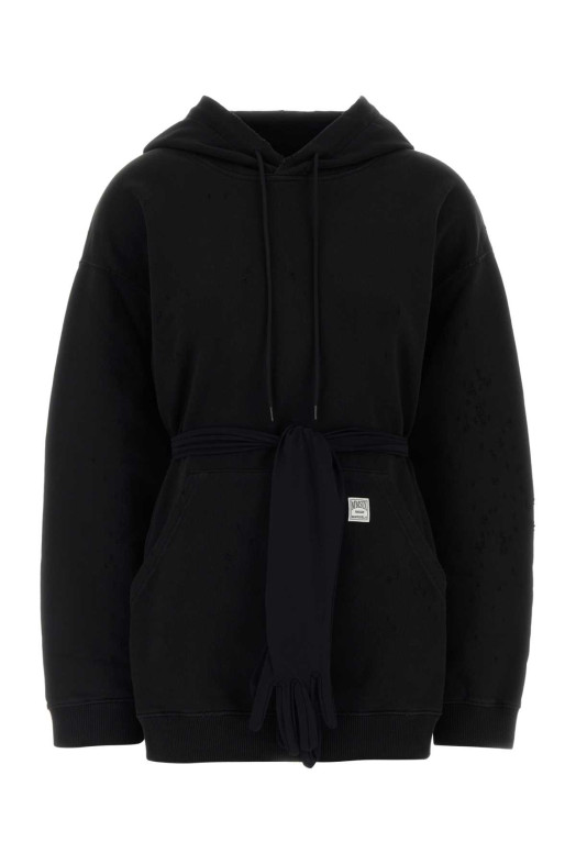 Черное хлопковое мини-платье-свитшот MM6 MAISON MARGIELA (S52DA0083M25025)