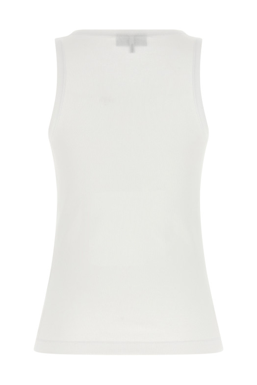 Logo embroidery tank top White