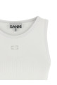 Logo embroidery tank top White