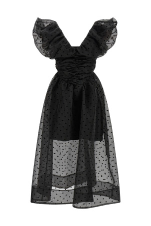 'Black Organza Ruched' dress Black