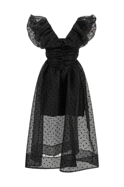 'Black Organza Ruched' dress Black