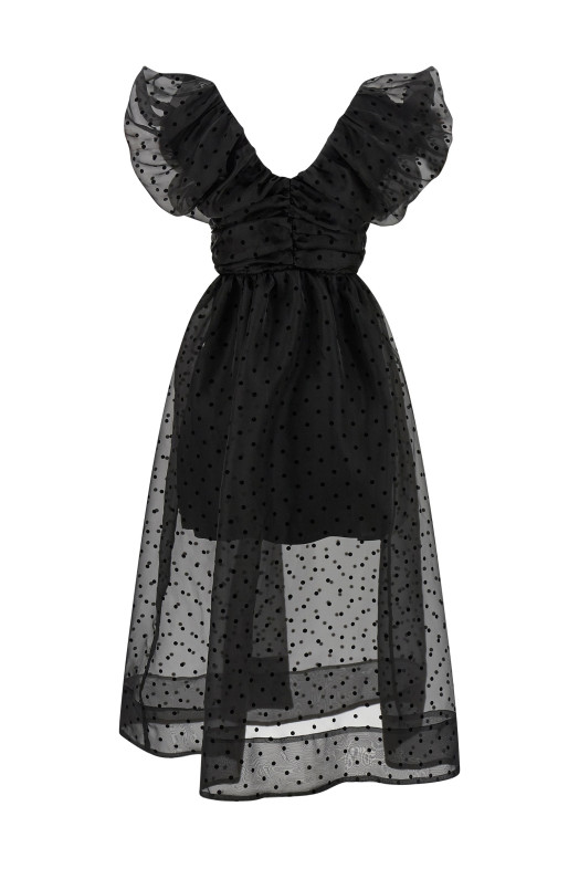'Black Organza Ruched' dress Black