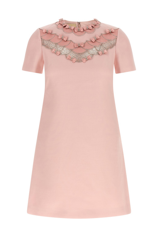 Платье с бантиком Valentino Garavani Розовое B3VAHG61CFR13