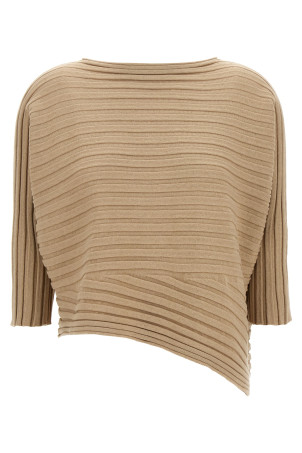 'Cotton Cashmere Knit' top Beige