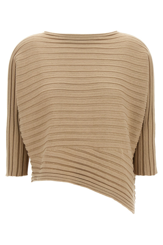 'Cotton Cashmere Knit' top Beige