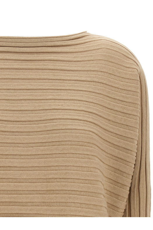 'Cotton Cashmere Knit' top Beige