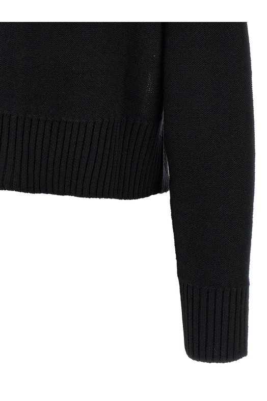 Свитерок с эффектом потертости Черный MM6 MAISON MARGIELA S52HA0285M13044900