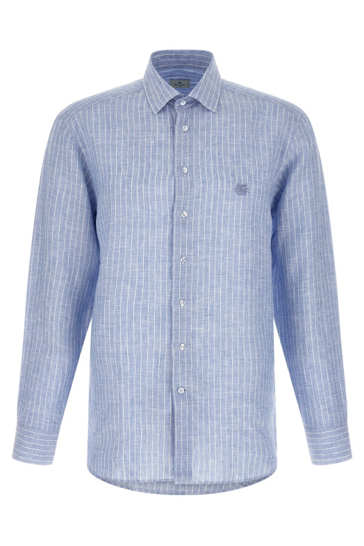 Рубашка из полосатого льна СИНЯЯ ETRO MRIB000299TB301B0193