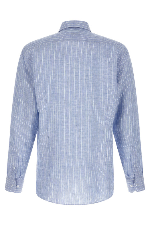 Рубашка из полосатого льна СИНЯЯ ETRO MRIB000299TB301B0193