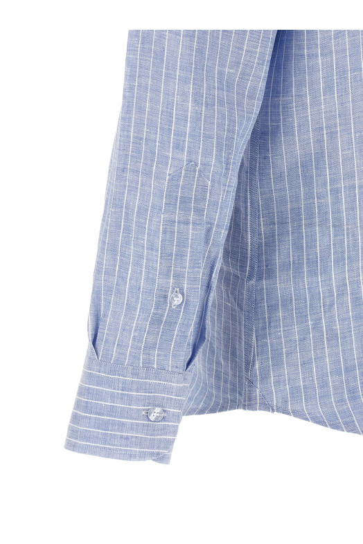 Рубашка из полосатого льна СИНЯЯ ETRO MRIB000299TB301B0193