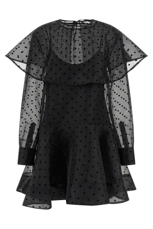 'Black Organza Circle Collar' dress Black