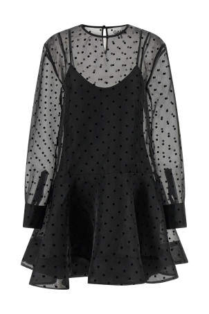 'Black Organza Circle Collar' dress Black