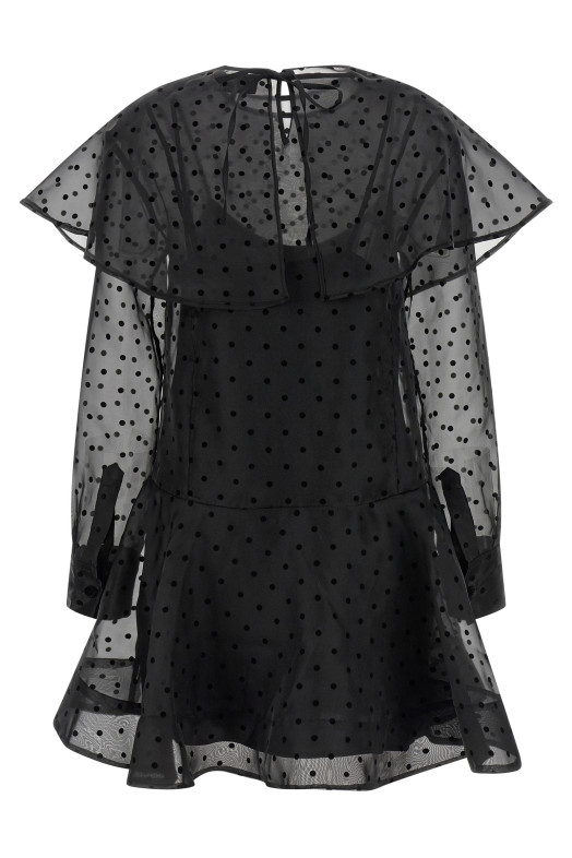 'Black Organza Circle Collar' dress Black
