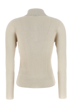 Поло з ребристою фактурою Lurex Бежевий A99344F1809287940