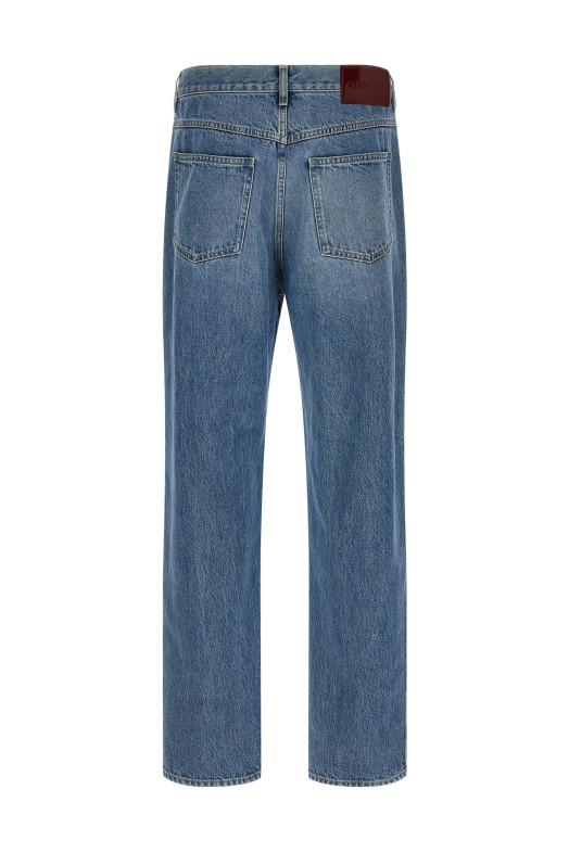 Джинсы с эффектом выцветания Blue GUCCI 844629XDDD24009