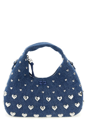 'Denim Stud Mini Hobo' handbag Blue