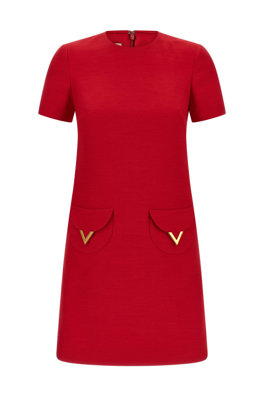 Valentino Garavani V Gold dress Red