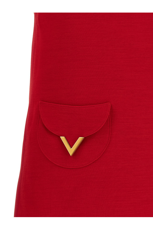 Valentino Garavani V Gold dress Red